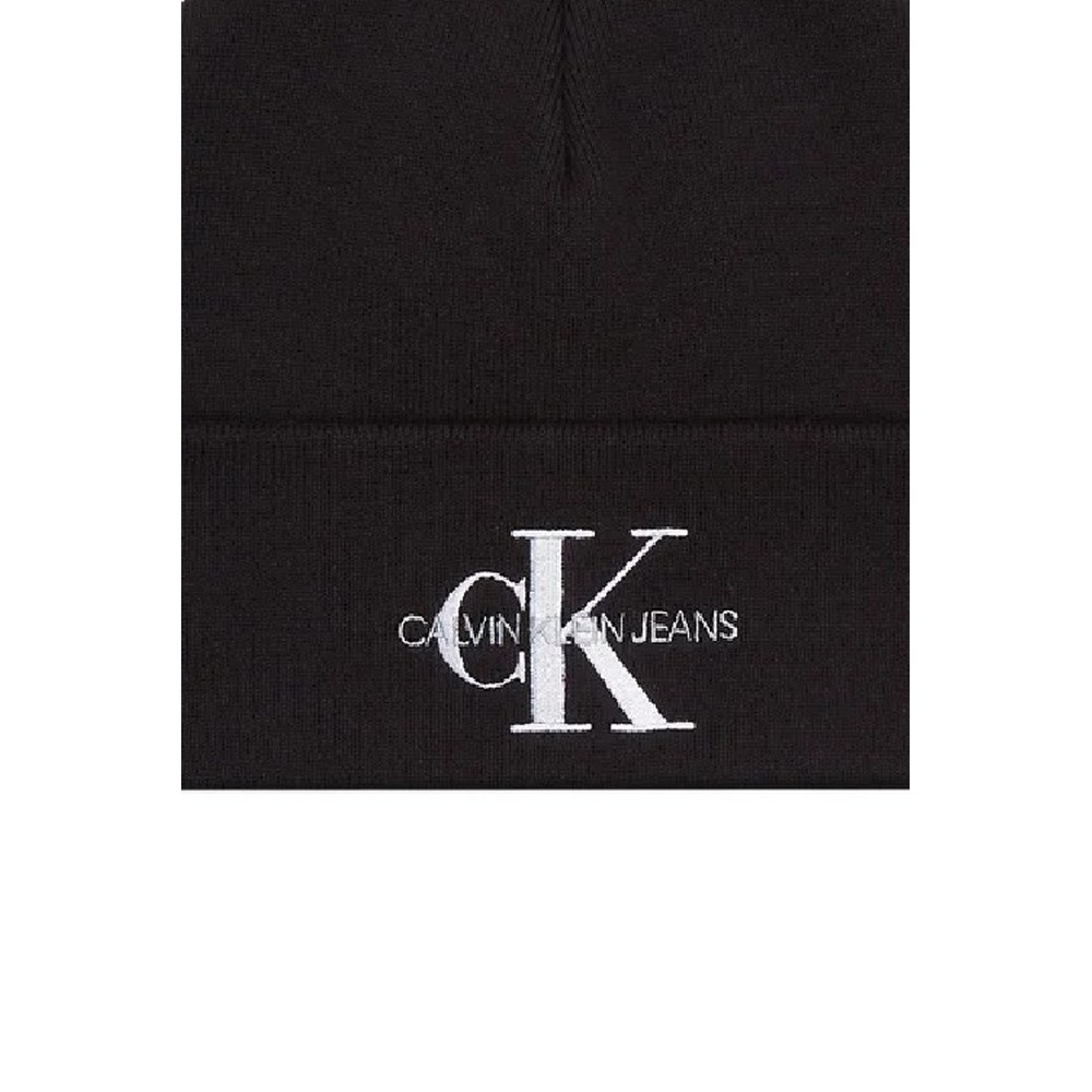 CALVIN KLEIN JEANS MONOLOGO EMBRO BEANIE ΣΚΟΥΦΟΣ ΑΝΔΡΙΚΟΣ BLACK