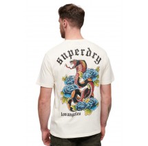 SUPERDRY TATTOO GRAPHIC LOOSE T-SHIRT ΜΠΛΟΥΖΑ ΑΝΔΡΙΚΗ ECRU