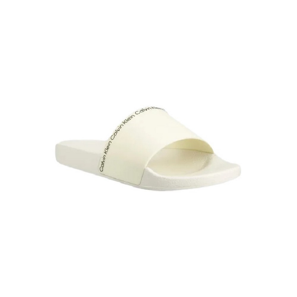 CALVIN KLEIN JEANS RUBBER POOL SLIDE ΠΑΝΤΟΦΛΑ ΓΥΝΑΙΚΕΙΑ WHITE