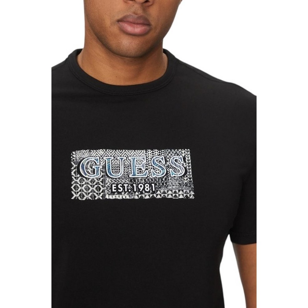 GUESS CN GUESS BOX TEE T-SHIRT ΜΠΛΟΥΖΑ ΑΝΔΡΙΚΗ BLACK