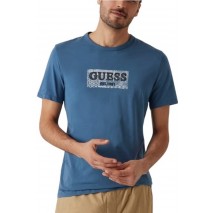 GUESS CN GUESS BOX TEE T-SHIRT ΜΠΛΟΥΖΑ ΑΝΔΡΙΚΗ PETROL