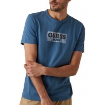 GUESS CN GUESS BOX TEE T-SHIRT ΜΠΛΟΥΖΑ ΑΝΔΡΙΚΗ PETROL