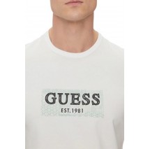 GUESS CN GUESS BOX TEE T-SHIRT ΜΠΛΟΥΖΑ ΑΝΔΡΙΚΗ WHITE