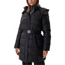 GUESS IMMA LOGO MIDI PUFFER ΜΠΟΥΦΑΝ ΓΥΝΑΙΚΕΙΟ BLACK