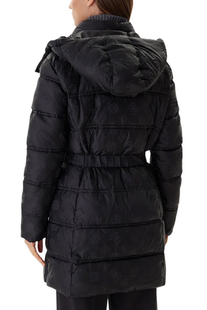 GUESS IMMA LOGO MIDI PUFFER ΜΠΟΥΦΑΝ ΓΥΝΑΙΚΕΙΟ BLACK