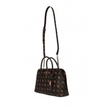 GUESS EMELIE LOGO 2 COMP SATCHEL ΤΣΑΝΤΑ ΓΥΝΑΙΚΕΙΑ COFFEE