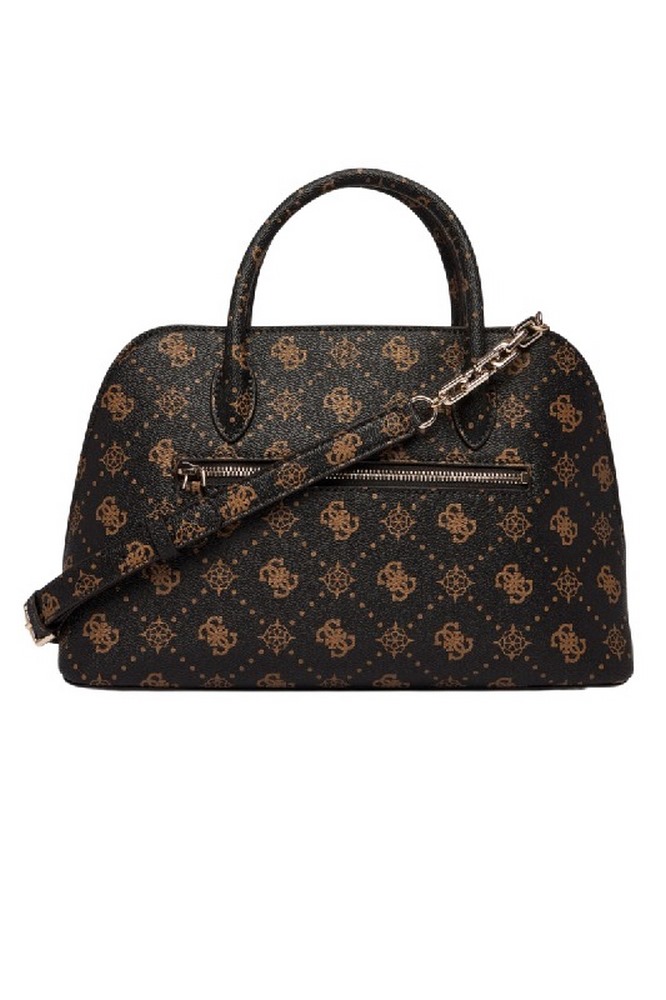 GUESS EMELIE LOGO 2 COMP SATCHEL ΤΣΑΝΤΑ ΓΥΝΑΙΚΕΙΑ COFFEE