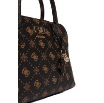 GUESS EMELIE LOGO 2 COMP SATCHEL ΤΣΑΝΤΑ ΓΥΝΑΙΚΕΙΑ COFFEE