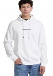 GUESS JEANS LS HOODED REG EMBRO SWEAT ΦΟΥΤΕΡ ΜΠΛΟΥΖΑ ΑΝΔΡΙΚΗ WHITE