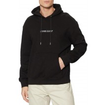 GUESS JEANS LS HOODED REG EMBRO SWEAT ΦΟΥΤΕΡ ΜΠΛΟΥΖΑ ΑΝΔΡΙΚΗ BLACK