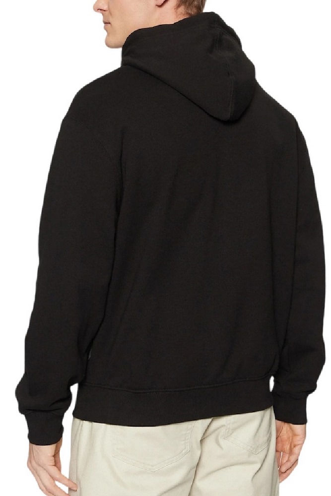 GUESS JEANS LS HOODED REG EMBRO SWEAT ΦΟΥΤΕΡ ΜΠΛΟΥΖΑ ΑΝΔΡΙΚΗ BLACK