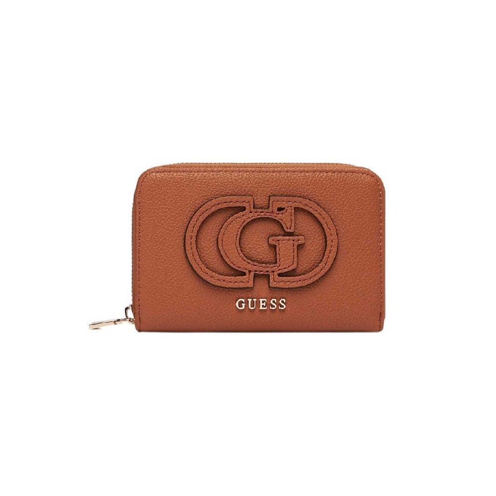 GUESS CALEBRA SLG MEDIUM ZIP AROUND ΠΟΡΤΟΦΟΛΙ ΓΥΝΑΙΚΕΙΟ COGNAC