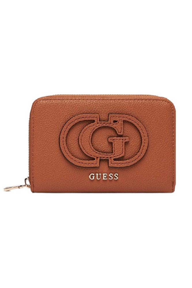 GUESS CALEBRA SLG MEDIUM ZIP AROUND ΠΟΡΤΟΦΟΛΙ ΓΥΝΑΙΚΕΙΟ COGNAC
