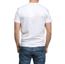 CALVIN KLEIN JEANS SMALL DISRUPTED LACQUER LOGO TEE T-SHIRT ΑΝΔΡΙΚΟ WHITE