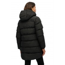 SUPERDRY D1 SDSW HOODED SPORTS PUFFER MID JKT ΜΠΟΥΦΑΝ ΓΥΝΑΙΚΕΙΟ BLACK