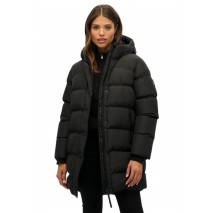 SUPERDRY D1 SDSW HOODED SPORTS PUFFER MID JKT ΜΠΟΥΦΑΝ ΓΥΝΑΙΚΕΙΟ BLACK