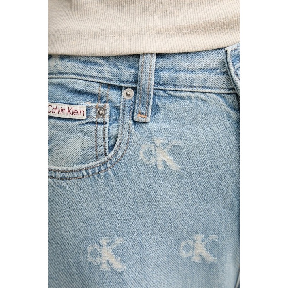 CALVIN KLEIN JEANS TH WD LG CK DSTRSSD ΠΑΝΤΕΛΟΝΙ ΓΥΝΑΙΚΕΙΟ INDIGO