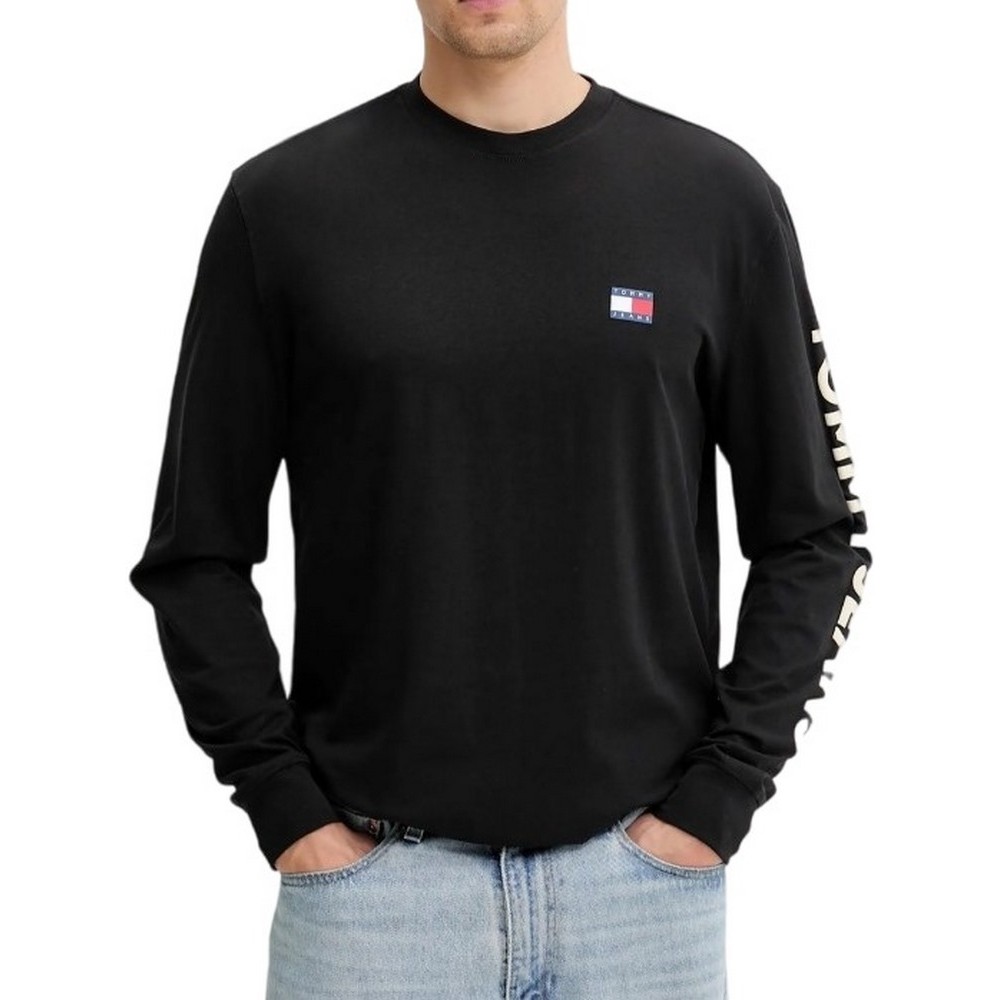 TOMMY JEANS REG POP COL NW CLSC LS ΜΠΛΟΥΖΑ ΑΝΔΡΙΚΗ BLACK