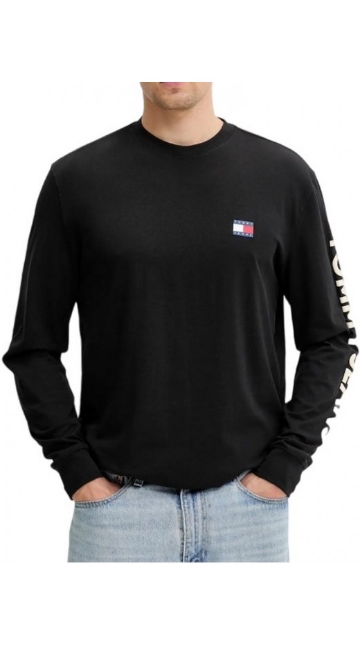 TOMMY JEANS REG POP COL NW CLSC LS ΜΠΛΟΥΖΑ ΑΝΔΡΙΚΗ BLACK