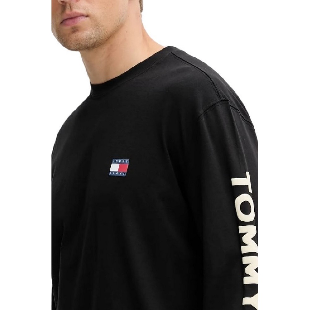 TOMMY JEANS REG POP COL NW CLSC LS ΜΠΛΟΥΖΑ ΑΝΔΡΙΚΗ BLACK