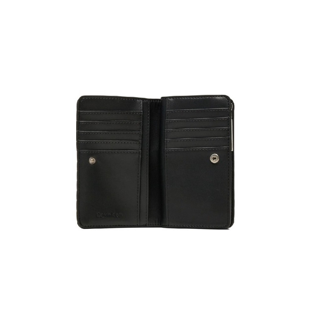 CALVIN KLEIN MINI LINE QUILT MEDIUM BIFOLD ΠΟΡΤΟΦΟΛΙ ΓΥΝΑΙΚΕΙΟ BLACK