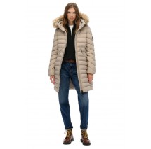 SUPERDRY D2 OVIN FUJI FAUX FUR HOOD MID LENGTH ΜΠΟΥΦΑΝ ΓΥΝΑΙΚΕΙΟ GREY
