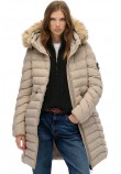 SUPERDRY D2 OVIN FUJI FAUX FUR HOOD MID LENGTH ΜΠΟΥΦΑΝ ΓΥΝΑΙΚΕΙΟ GREY