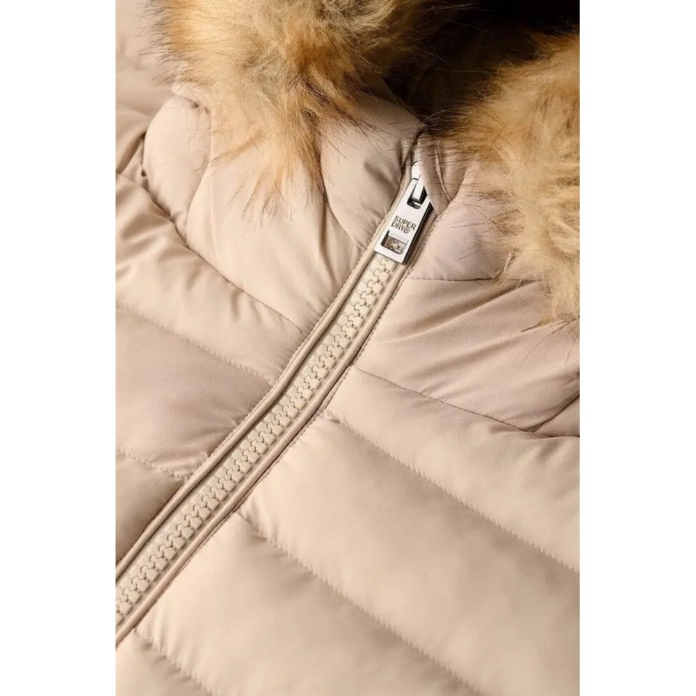 SUPERDRY D2 OVIN FUJI FAUX FUR HOOD MID LENGTH ΜΠΟΥΦΑΝ ΓΥΝΑΙΚΕΙΟ GREY