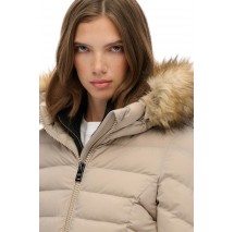 SUPERDRY D2 OVIN FUJI FAUX FUR HOOD MID LENGTH ΜΠΟΥΦΑΝ ΓΥΝΑΙΚΕΙΟ GREY