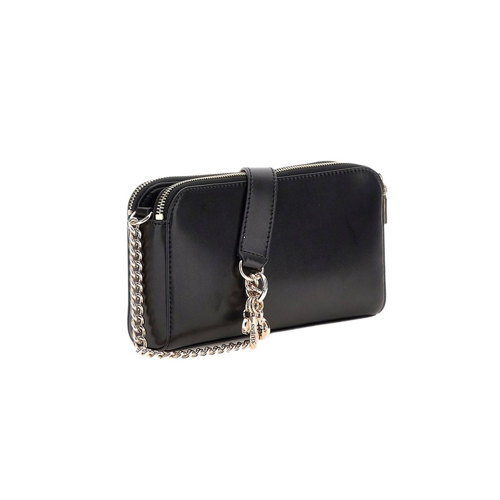 GUESS DARYNA 2 COMP SATCHE LOCKHART CAMERA CROSSBODY ΤΣΑΝΤΑ ΓΥΝΑΙΚΕΙΑ BLACK