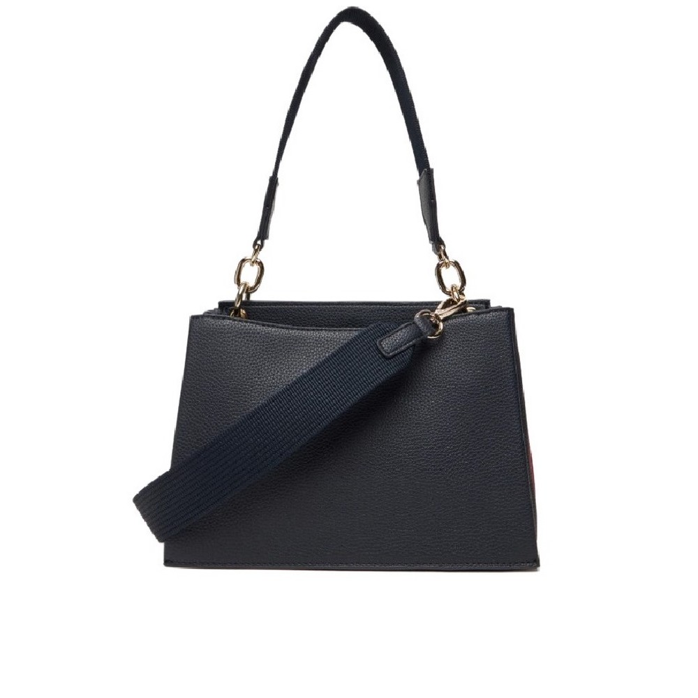 TOMMY HILFIGER HER MED SATCHEL CORP ΤΣΑΝΤΑ ΓΥΝΑΙΚΕΙΑ DARK NAVY