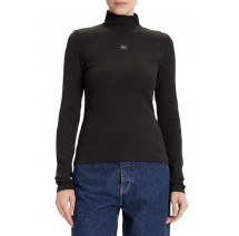 CALVIN KLEIN JEANS LS WOVEN LABEL TURTLENECK ΜΠΛΟΥΖΑ ΓΥΝΑΙΚΕΙΑ BLACK