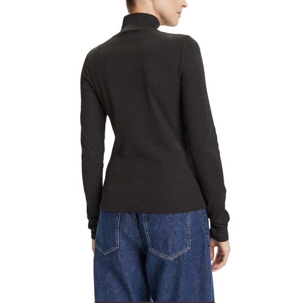 CALVIN KLEIN JEANS LS WOVEN LABEL TURTLENECK ΜΠΛΟΥΖΑ ΓΥΝΑΙΚΕΙΑ BLACK