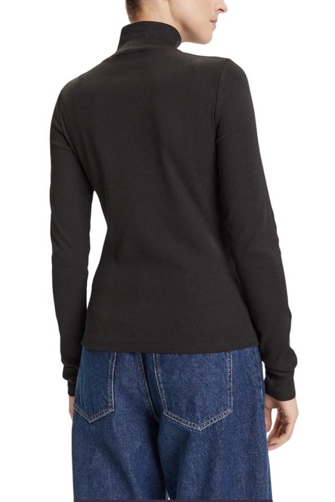 CALVIN KLEIN JEANS LS WOVEN LABEL TURTLENECK ΜΠΛΟΥΖΑ ΓΥΝΑΙΚΕΙΑ BLACK