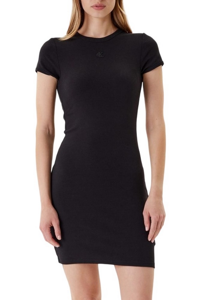 CALVIN KLEIN JEANS CO CONTOUR 1X1 RIB MINI DRESS ΦΟΡΕΜΑ ΓΥΝΑΙΚΕΙΟ BLACK