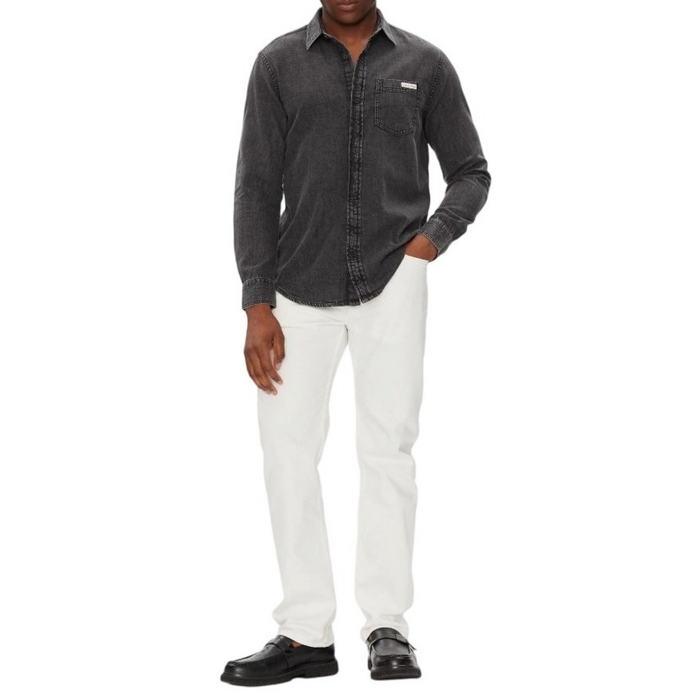 CALVIN KLEIN CASUAL CLASSIC VAIL DENIM SHIRT ΠΟΥΚΑΜΙΣΟ ΑΝΔΡΙΚΟ BLACK DENIM