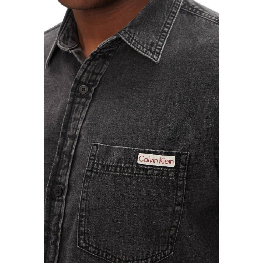 CALVIN KLEIN CASUAL CLASSIC VAIL DENIM SHIRT ΠΟΥΚΑΜΙΣΟ ΑΝΔΡΙΚΟ BLACK DENIM