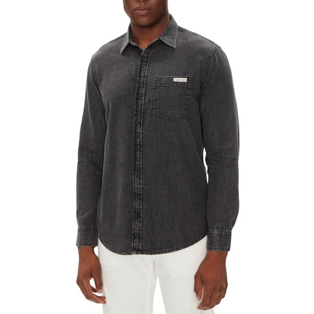 CALVIN KLEIN CASUAL CLASSIC VAIL DENIM SHIRT ΠΟΥΚΑΜΙΣΟ ΑΝΔΡΙΚΟ BLACK DENIM