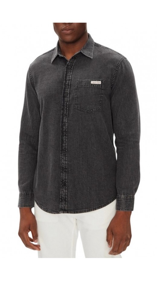 CALVIN KLEIN CASUAL CLASSIC VAIL DENIM SHIRT ΠΟΥΚΑΜΙΣΟ ΑΝΔΡΙΚΟ BLACK DENIM