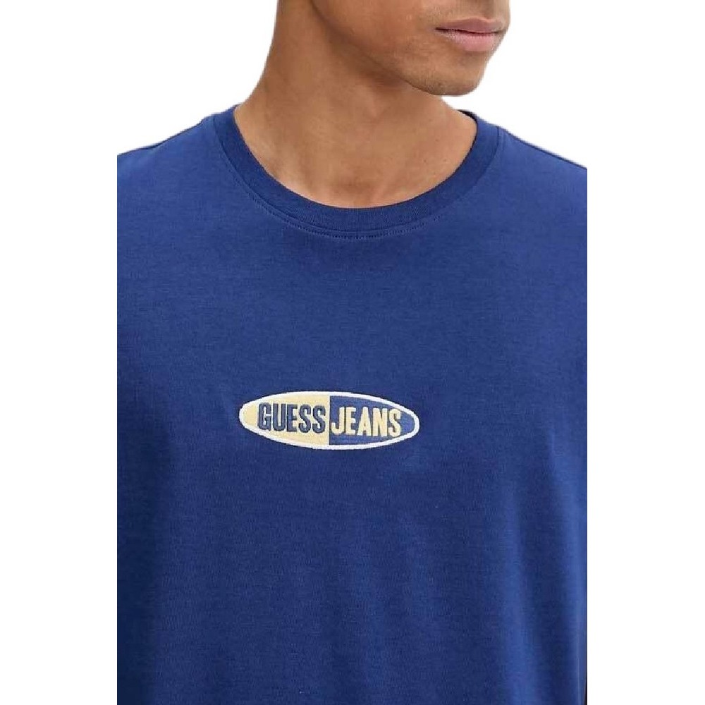 GUESS JEANS REG FIT SMALL LOGO TEE T-SHIRT  ΜΠΛΟΥΖΑ ΑΝΔΡΙΚΗ BLUE