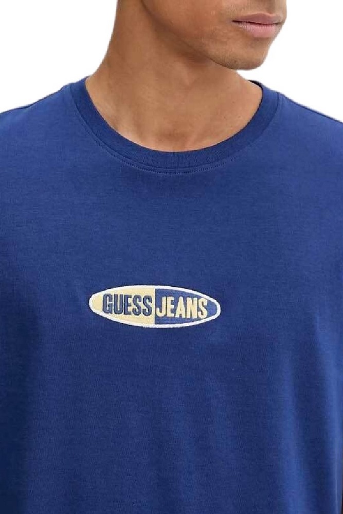 GUESS JEANS REG FIT SMALL LOGO TEE T-SHIRT  ΜΠΛΟΥΖΑ ΑΝΔΡΙΚΗ BLUE