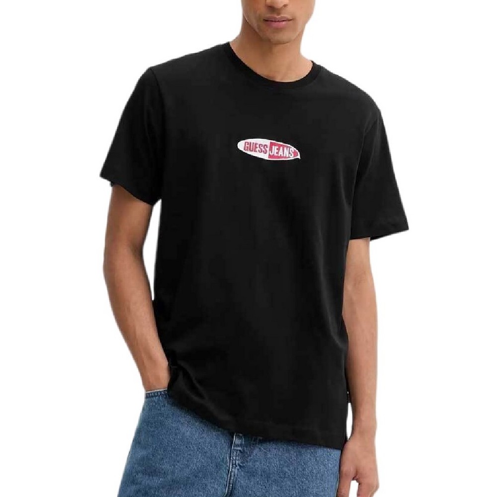 GUESS JEANS REG FIT SMALL LOGO TEE T-SHIRT  ΜΠΛΟΥΖΑ ΑΝΔΡΙΚΗ BLACK