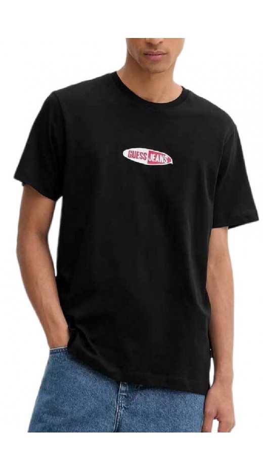 GUESS JEANS REG FIT SMALL LOGO TEE T-SHIRT  ΜΠΛΟΥΖΑ ΑΝΔΡΙΚΗ BLACK