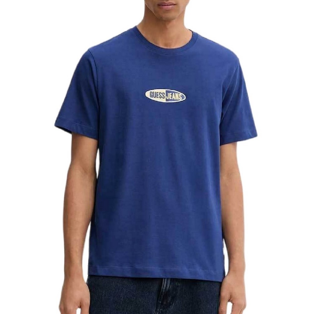 GUESS JEANS REG FIT SMALL LOGO TEE T-SHIRT  ΜΠΛΟΥΖΑ ΑΝΔΡΙΚΗ BLUE