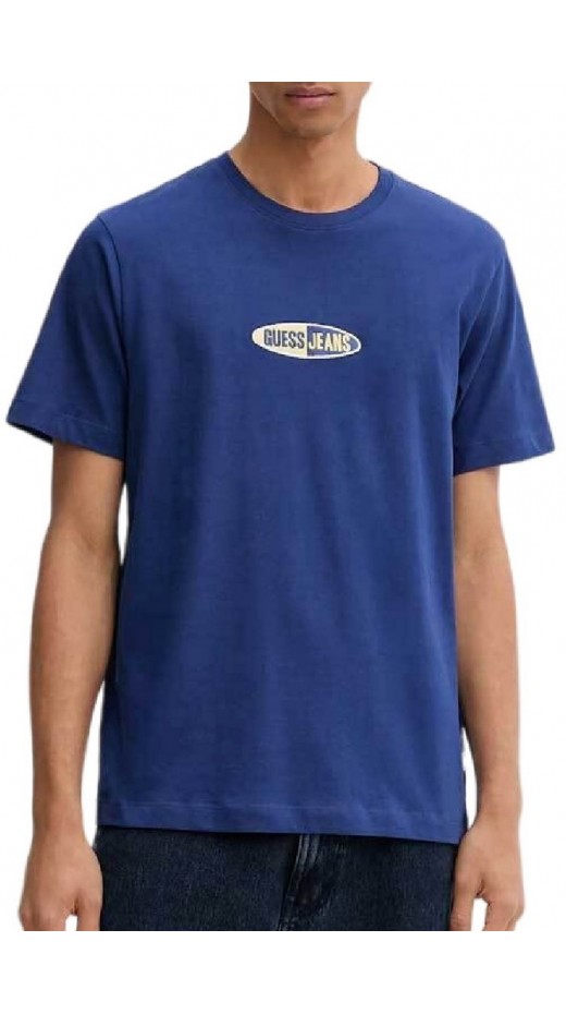 GUESS JEANS REG FIT SMALL LOGO TEE T-SHIRT  ΜΠΛΟΥΖΑ ΑΝΔΡΙΚΗ BLUE