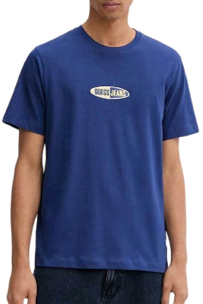 GUESS JEANS REG FIT SMALL LOGO TEE T-SHIRT  ΜΠΛΟΥΖΑ ΑΝΔΡΙΚΗ BLUE