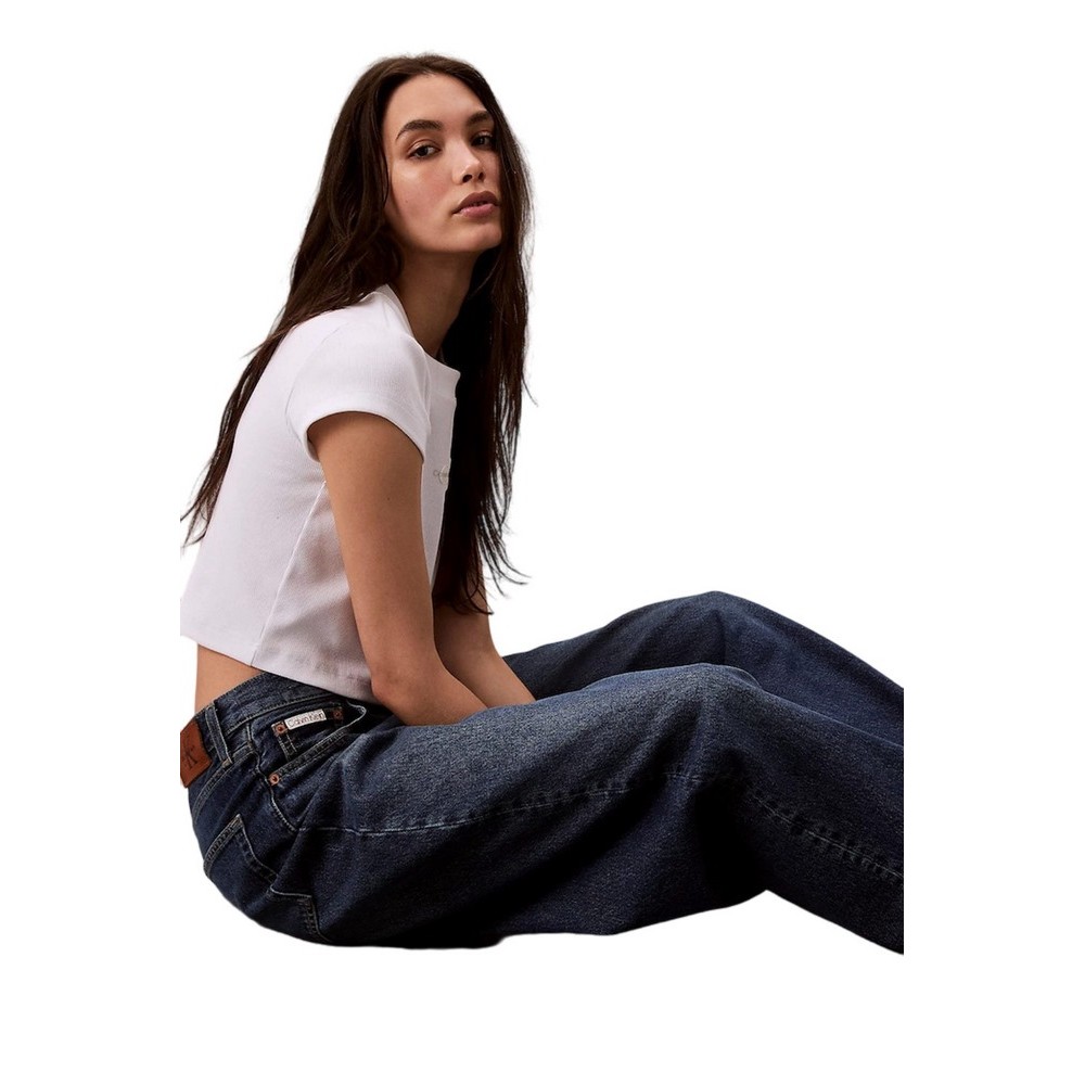 CALVIN KLEIN THE WIDE LEG TINTED HORSESHOE ΠΑΝΤΕΛΟΝΙ ΓΥΝΑΙΚΕΙΟ BLUΕ DENIM