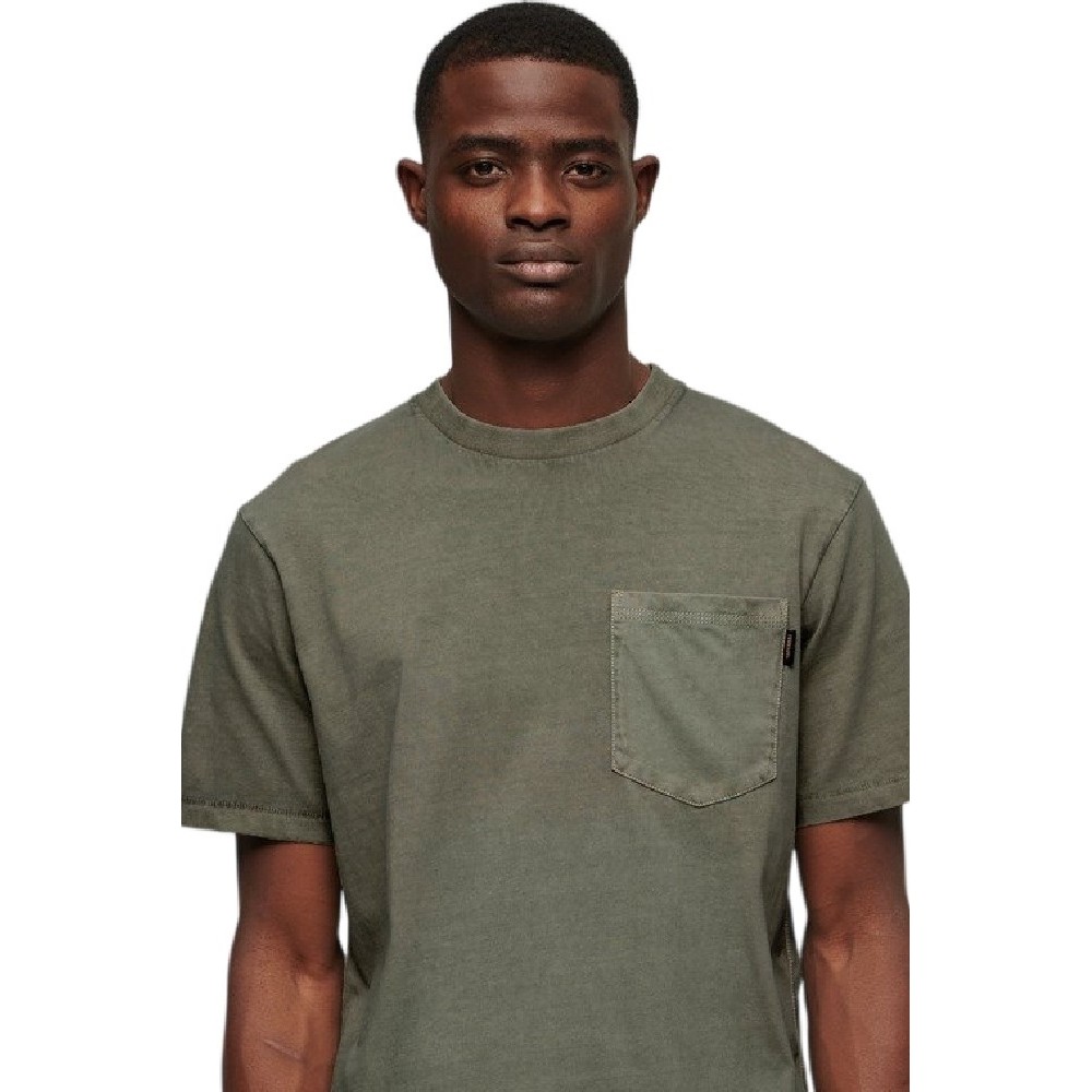 SUPERDRY CONTRAST STITCH POCKET T-SHIRT ΜΠΛΟΥΖΑ ΑΝΔΡΙΚΗ WASHED GREY