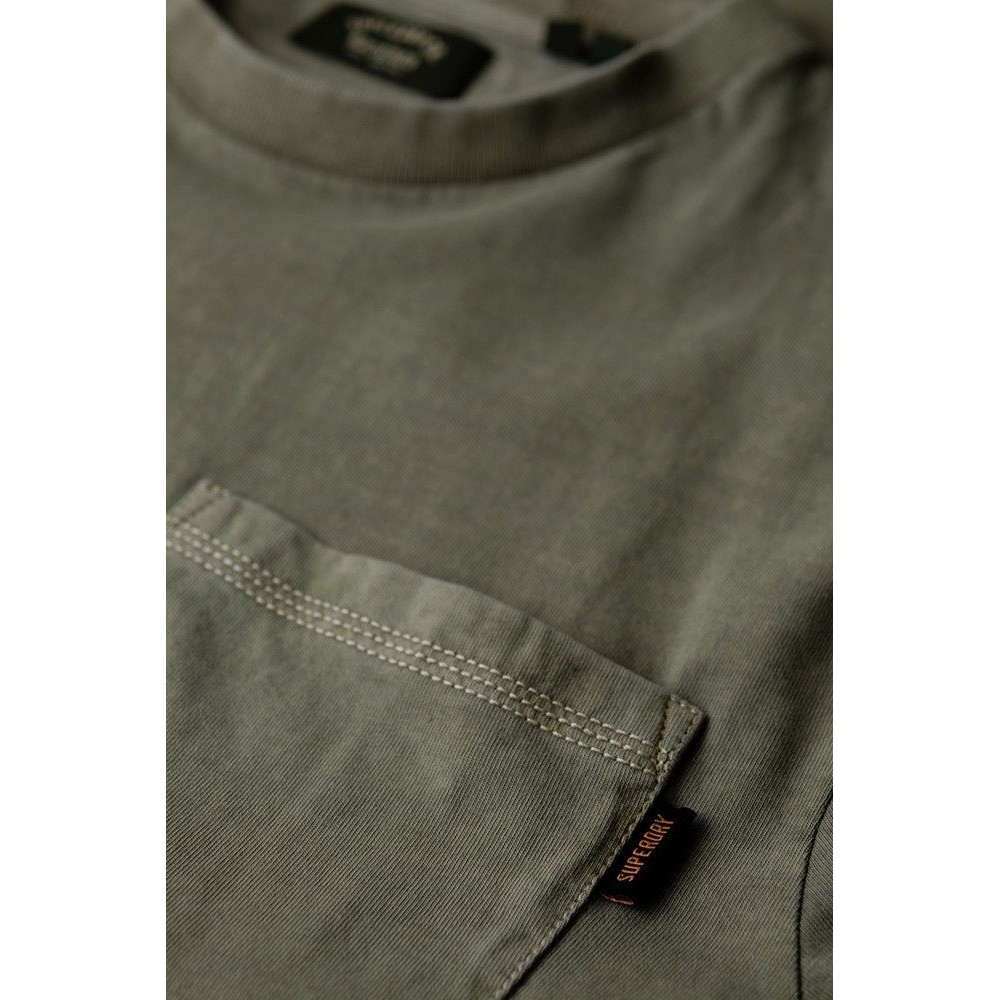 SUPERDRY CONTRAST STITCH POCKET T-SHIRT ΜΠΛΟΥΖΑ ΑΝΔΡΙΚΗ WASHED GREY