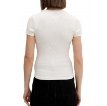 TOMMY JEANS SLIM GMD SCRIPT RIB TEE T-SHIRT ΜΠΛΟΥΖΑ ΓΥΝΑΙΚΕΙΑ OFF WHITE